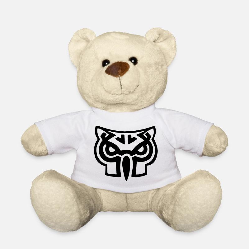 Tête de hibou noir - Nounours - blanc