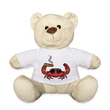 Krebs Krabbe mit Sonnenbrille und Zigarre - Teddy - Weiß - Vorne