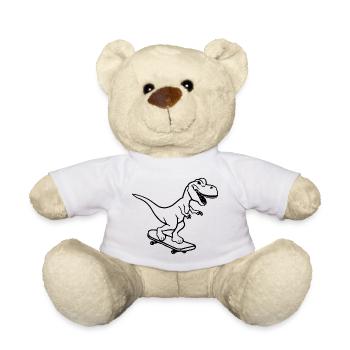 Dinosaur Skateboard Drôle d’idée cadeau - Nounours - blanc - Devant