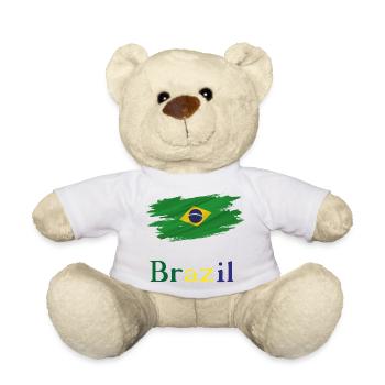 Flag Patriot Gift Home Country Flag Brésil - Nounours - blanc - Devant