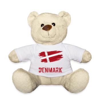 Flag Patriot Gift Home Country Flag Danemark - Nounours - blanc - Devant