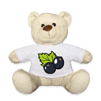 Cassis Schwarze Johannisbeere Lustig Geschenk Obst - Teddy - Weiß - Vorne