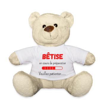 Bêtise en cours de préparation veuillez patienter - Nounours - blanc - Devant