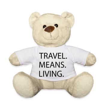 quote camping beer typography travel bug france - Teddy Bear - white - Front