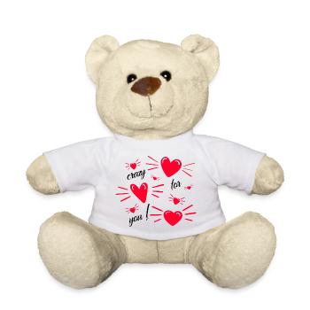 Crazy For You - Teddy Bear - Teddy - I LOVE YOU - Teddy Bear - white - Front