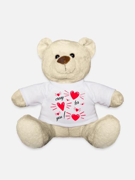 Crazy For You - Teddybär - Teddy - I LOVE YOU - Teddy - Weiß