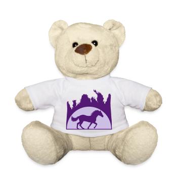 Sun Beach Palm Horse - Teddy Bear - white - Front