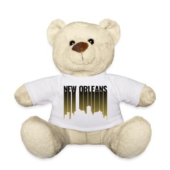 New Orleans Skyline Gradient Night - Teddy - Weiß - Vorne