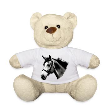 Cheval Croquis Crayon Chevaux Portraits d’animaux 1 - Nounours - blanc - Devant