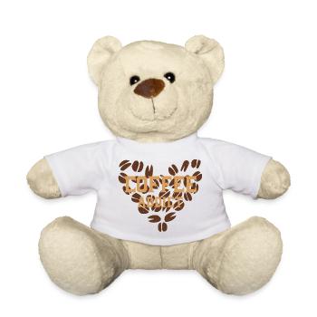 COFFEE ADDIET FUNNY - Teddy Bear - white - Front