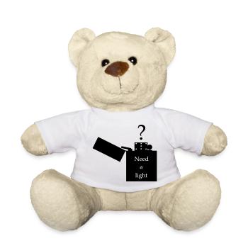 Lighter - picture with lettering - Teddy Bear - white - Front