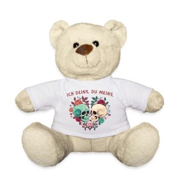 Ich deins du meins | Liebe Schädel Paar Skull - Teddy - Weiß - Vorne