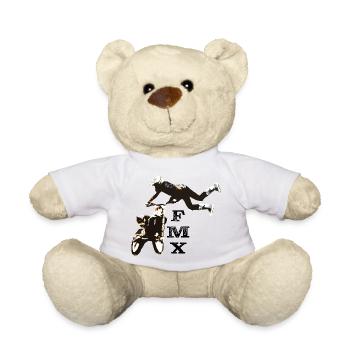 Motocross Racing T-Shirt Enduro T Shirt Supercross - Nounours - blanc - Devant