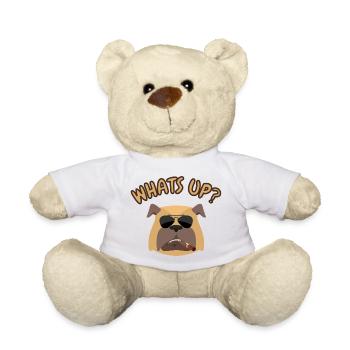 Whats up Dog - Cooler Hund mit Sonnenbrille - Teddy - Weiß - Vorne