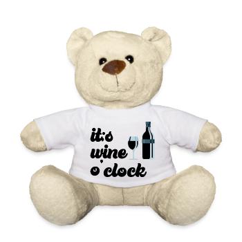 Beer Beer Wine Vino Party - Teddy Bear - white - Front
