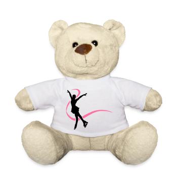 Silhouette patineuse inline - Nounours - blanc - Devant