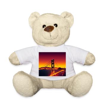 San Francisco Golden Gate Bridge Sunset - Teddy Bear - white - Front