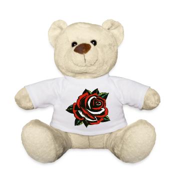 pink flower leaf 200323 A - Teddy Bear - white - Front