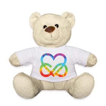 Polyamorie Infinity Herz - Poly Love Heart - Teddy - Weiß - Vorne