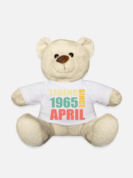 58th birthday April Born 1965 Gift idea - Teddy Bear - white
