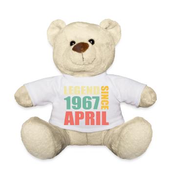 56. Geburtstag April Jahrgang 1967 Geschenkidee - Teddy - Weiß - Vorne