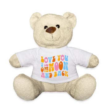 Ich liebe dich bis zum Mond und zurück. # - Teddy - Weiß - Vorne