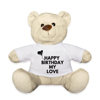 Joyeux anniversaire mon amour - Nounours - blanc - Devant