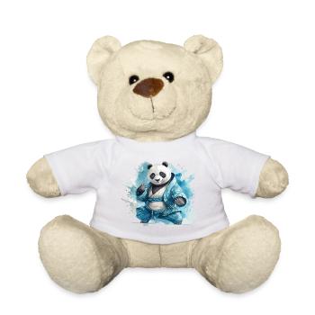 Panda Bear Karaté Kung Fu Judo Arts Martiaux Combattant - Nounours - blanc - Devant