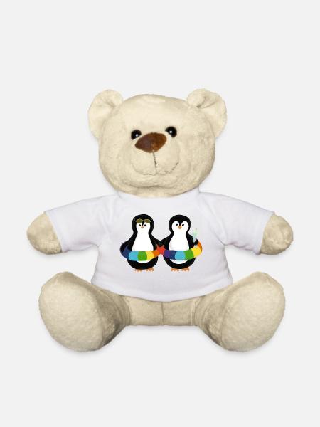 Pinguine im Schwimmring - Teddy - Weiß