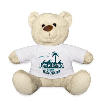 Das Leben ist am Strand schöner - Teddy - Weiß - Vorne