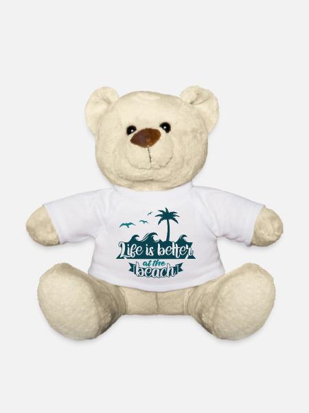 Das Leben ist am Strand schöner - Teddy - Weiß