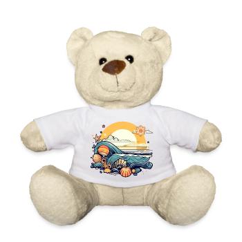 Coucher de soleil sur la mer - Nounours - blanc - Devant