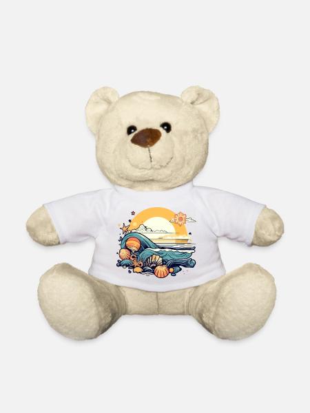Sonnenuntergang über dem Meer - Teddy - Weiß