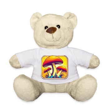 Champignons Champignons Retro 70s Design Cadeau - Nounours - blanc - Devant