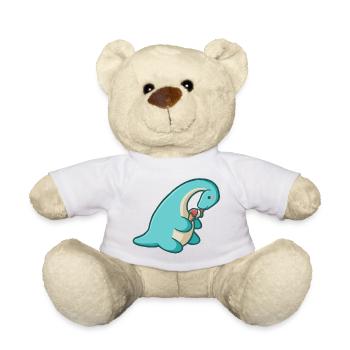hugadino Dino isst Eiscreme, süßer Dinosaurier - Teddy - Weiß - Vorne