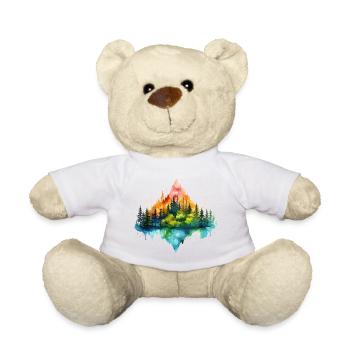 Natur Abenteuer Wildnis Berge Wald Bäume Bunt - Teddy - Weiß - Vorne