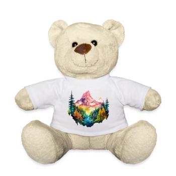 Natur Abenteuer Wildnis Berge Wald Bäume Bunt - Teddy - Weiß - Vorne