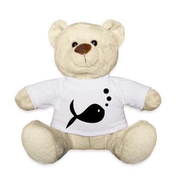 SURFEN. FISCH. STRAND. MEER. OZEAN. HUMOR. FEIERTAG - Teddy - Weiß - Vorne