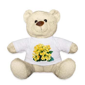 Fleurs printanières jaune doré - Nounours - blanc - Devant