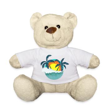 Tropischer Sonnenuntergang Palmen Insel - Teddy - Weiß - Vorne