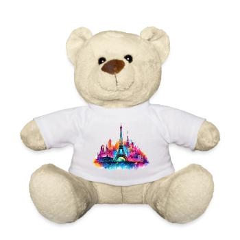 Paris Tour Eiffel France Ville Skyline Art - Nounours - blanc - Devant