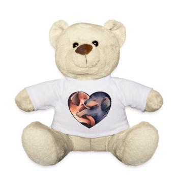 Heart full dachshund - Teddy Bear - white - Front