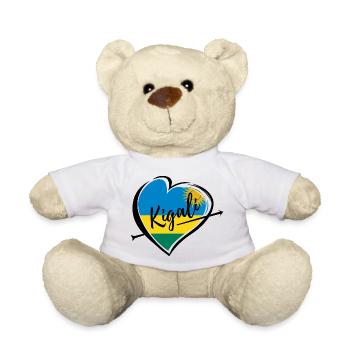 Kigali Herz Hauptstadt Ruanda Flagge Geschenk - Teddy - Weiß - Vorne