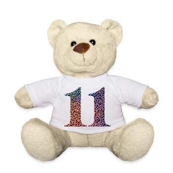 11e anniversaire léopard - Nounours - blanc - Devant