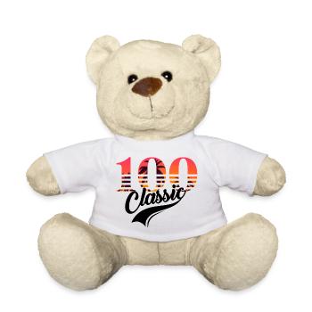 100e anniversaire vintage - Nounours - blanc - Devant
