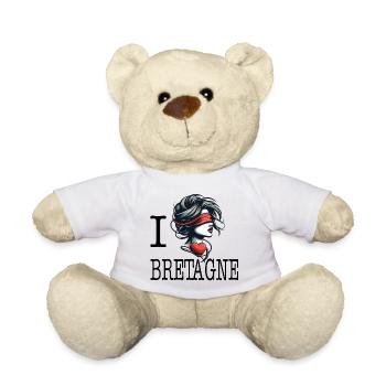 i love bretagne bretonne amoureuse - Nounours - blanc - Devant
