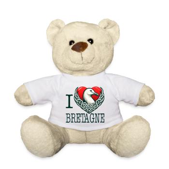 i love bretagne goeland celtique - Nounours - blanc - Devant