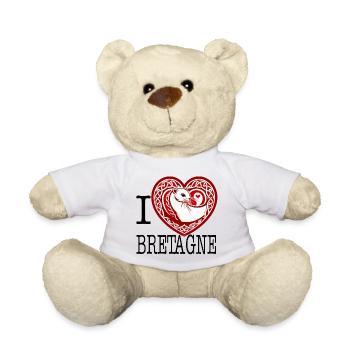 I Love Brittany Celtic Heart Tribal - Teddy Bear - white - Front