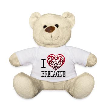 I Love Bretagne Heart of Dragon Triskelion - Teddy Bear - white - Front
