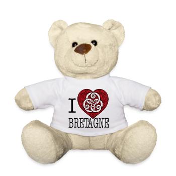 I Love Brittany Celtic Triskel Heart - Teddy Bear - white - Front